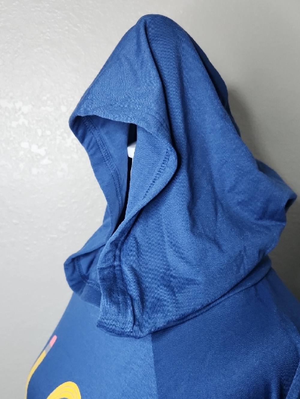 NWT Lularoe Amber Blue Hooded Tunic Pencil Design Love Large - Picture 4 of 7